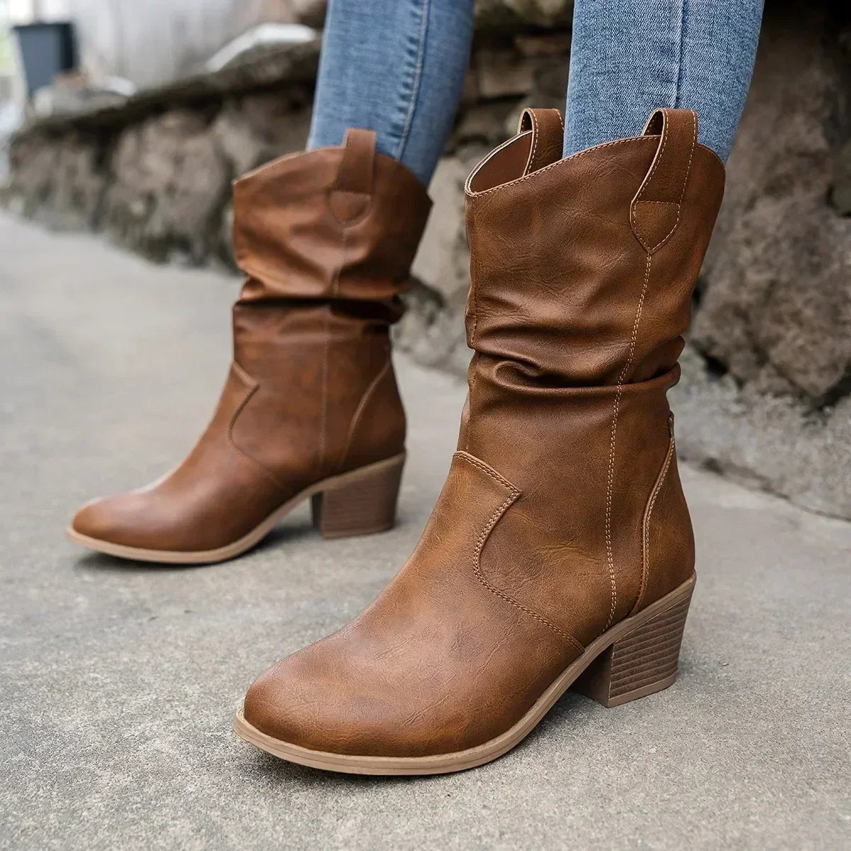 La Maison Élise® | Classiques Bottes Western Mi-Mollet