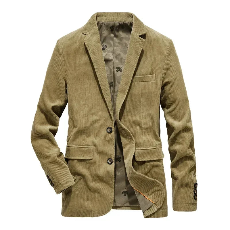 Jean - Élégance intemporelle : Veste en velours côtelé pour hommes, idéale pour le printemps et l'automne. Style décontracté et ajusté, parfait pour les affaires ou les sorties.
