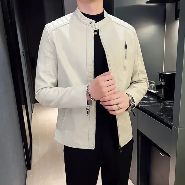 Noé | Blouson Similicuir à Col Montant pour Homme