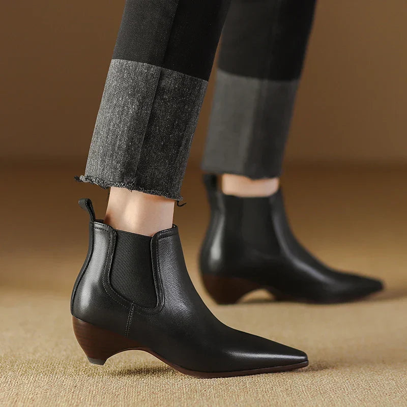 Bottes en cuir véritable Laira