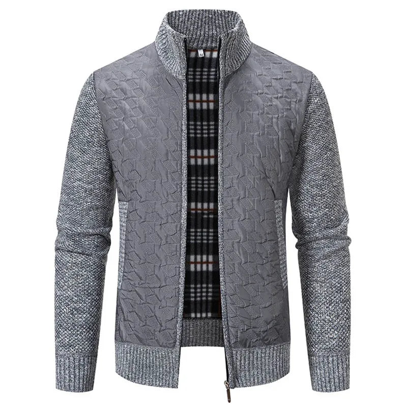 Julien: Manteau en tricot élégant pour hommes, style slim et confort optimal.