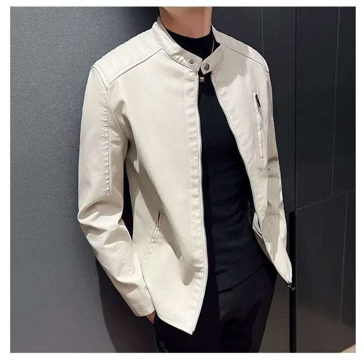 Noé | Blouson Similicuir à Col Montant pour Homme