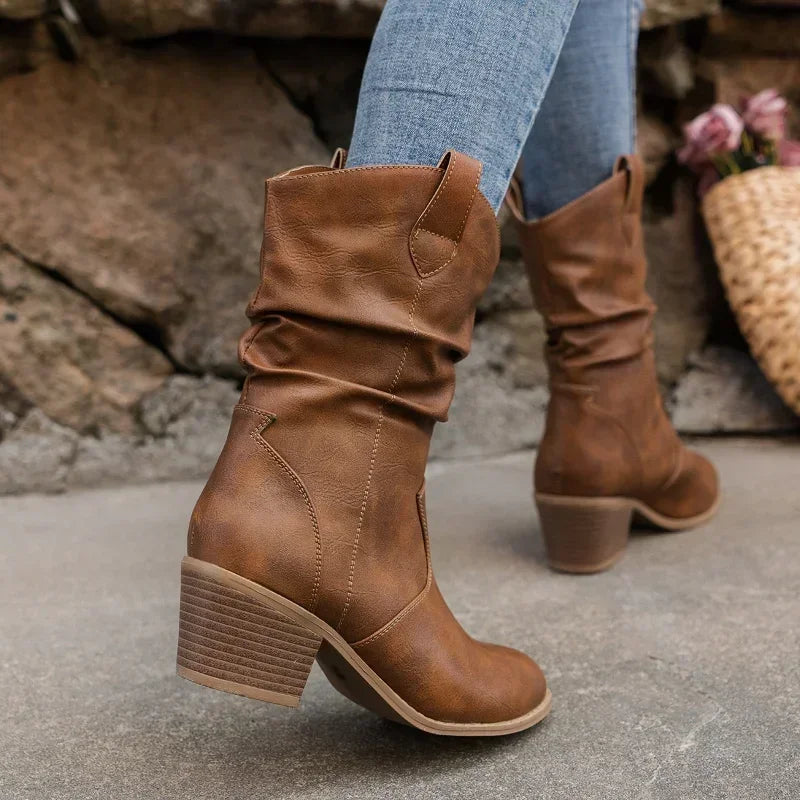 La Maison Élise® | Classiques Bottes Western Mi-Mollet