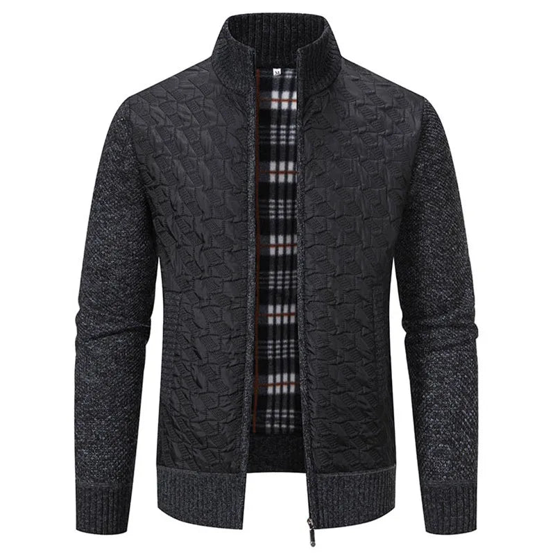 Julien: Manteau en tricot élégant pour hommes, style slim et confort optimal.