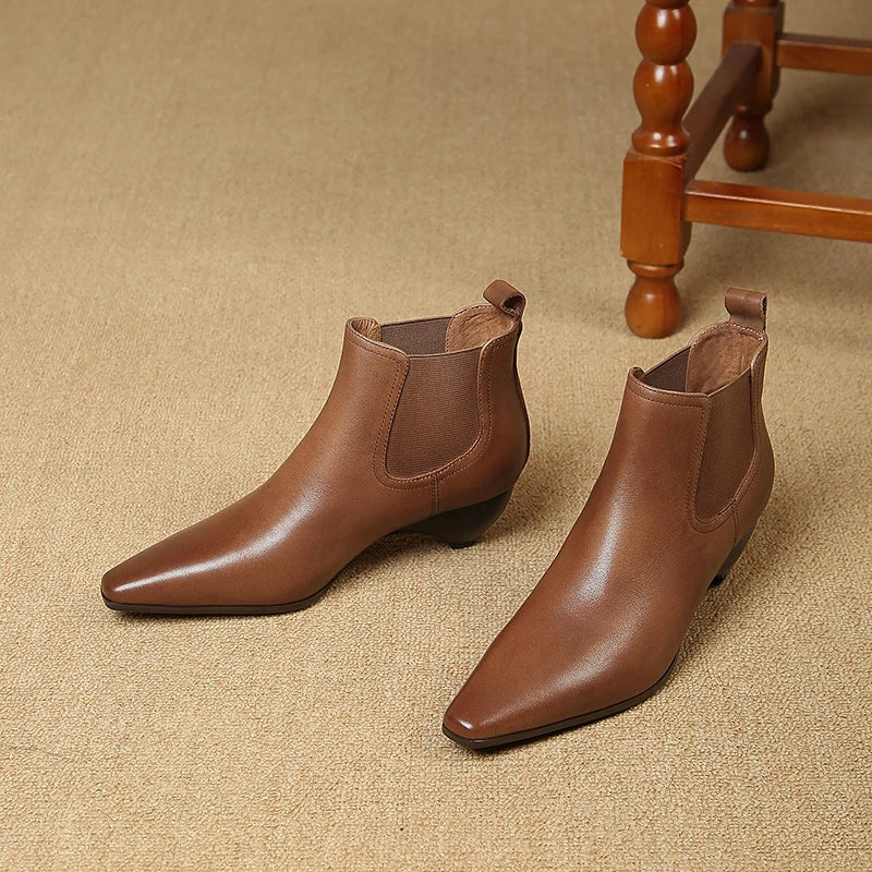Bottes en cuir véritable Laira