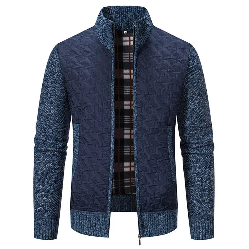 Julien: Manteau en tricot élégant pour hommes, style slim et confort optimal.