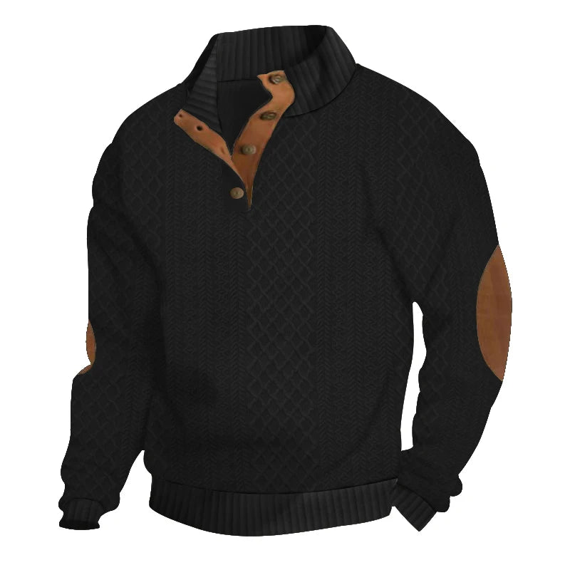 Marc: Pull col montant en jacquard, confort et style intemporel.
