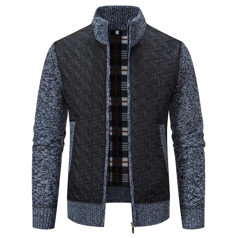 Julien: Manteau en tricot élégant pour hommes, style slim et confort optimal.