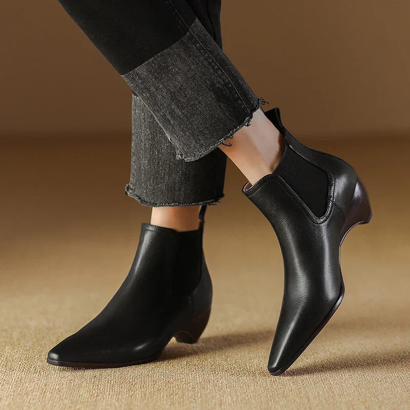 Bottes en cuir véritable Laira