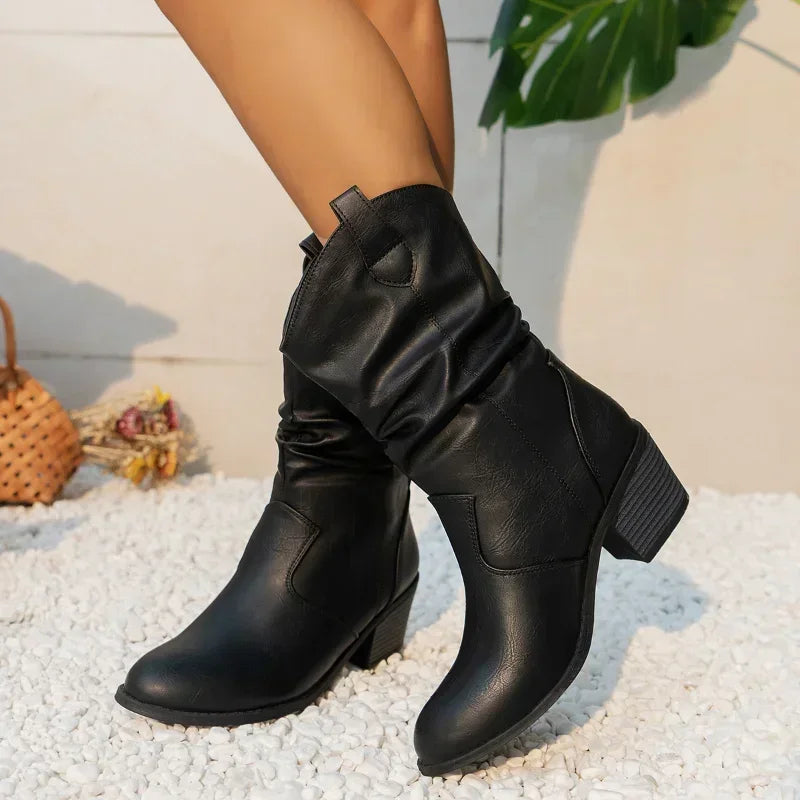 La Maison Élise® | Classiques Bottes Western Mi-Mollet