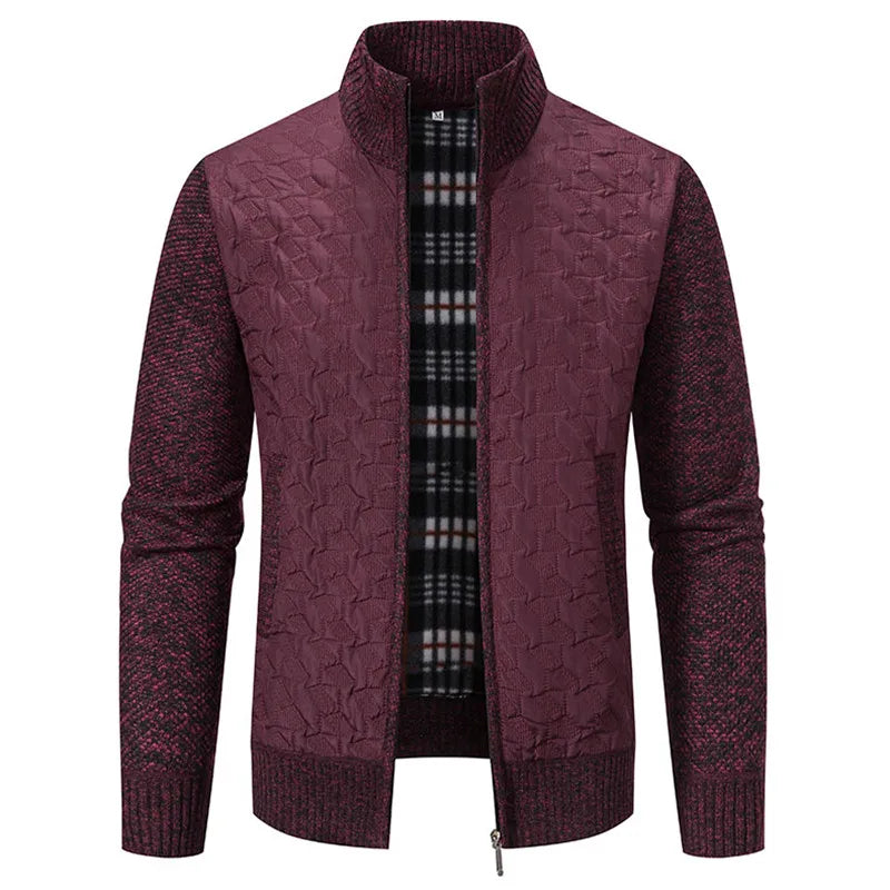 Julien: Manteau en tricot élégant pour hommes, style slim et confort optimal.