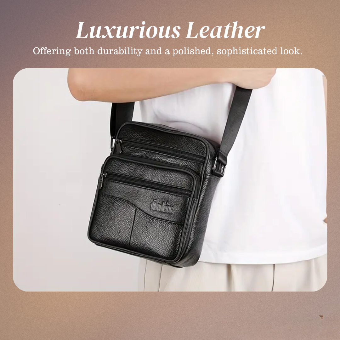 Carter - Sac à bandoulière multifonction en cuir pour hommes