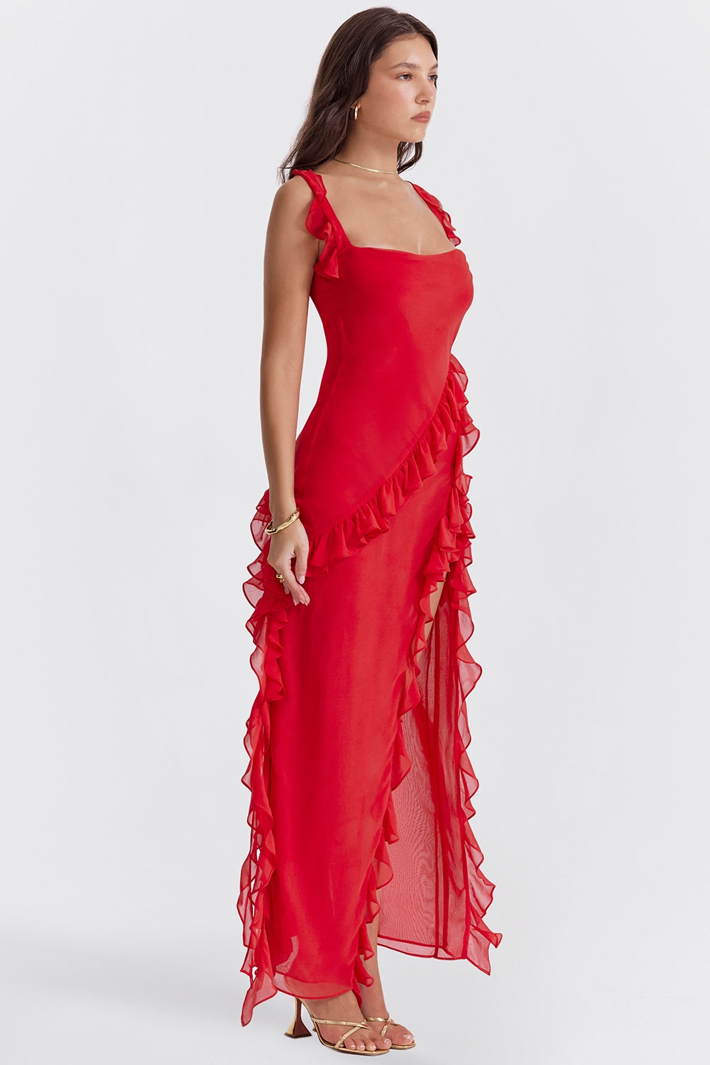 Dalia | Robe longue avec volants