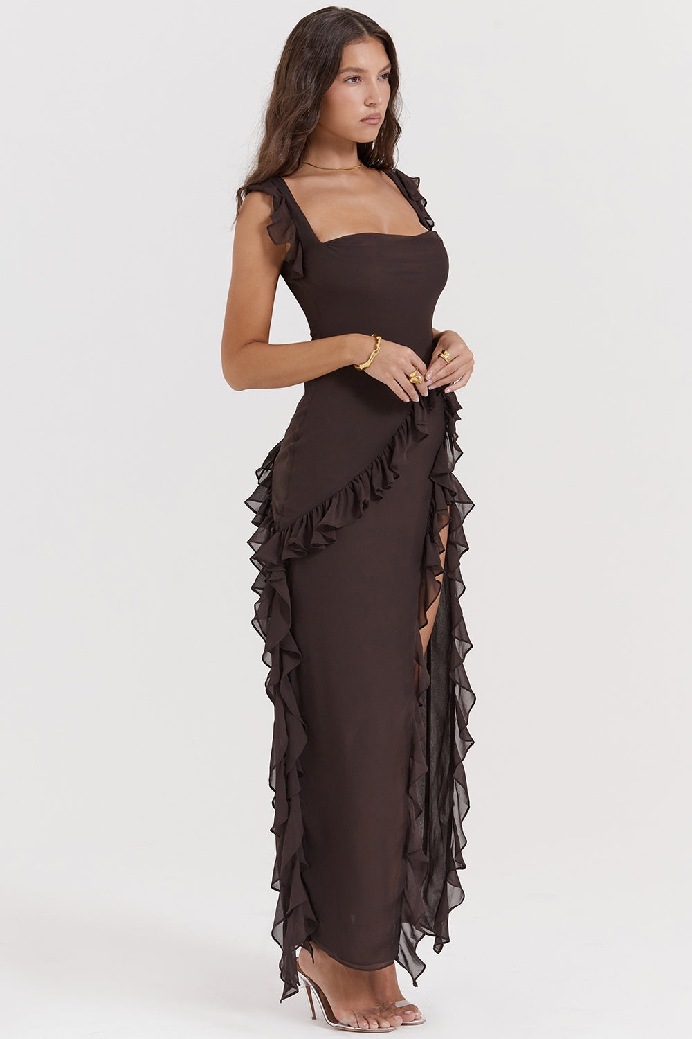 Dalia | Robe longue avec volants