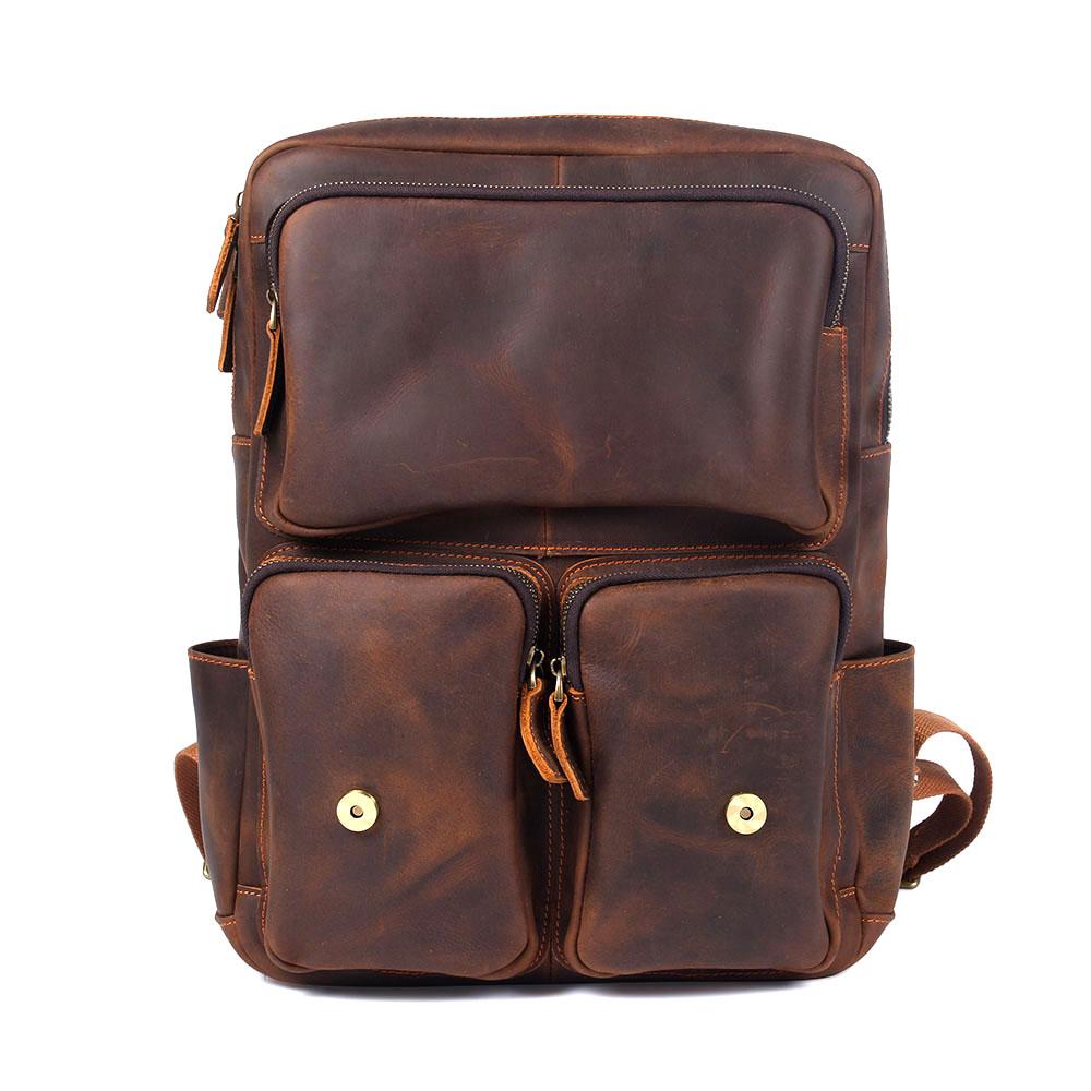 Robert - Sac à dos de voyage en cuir rétro