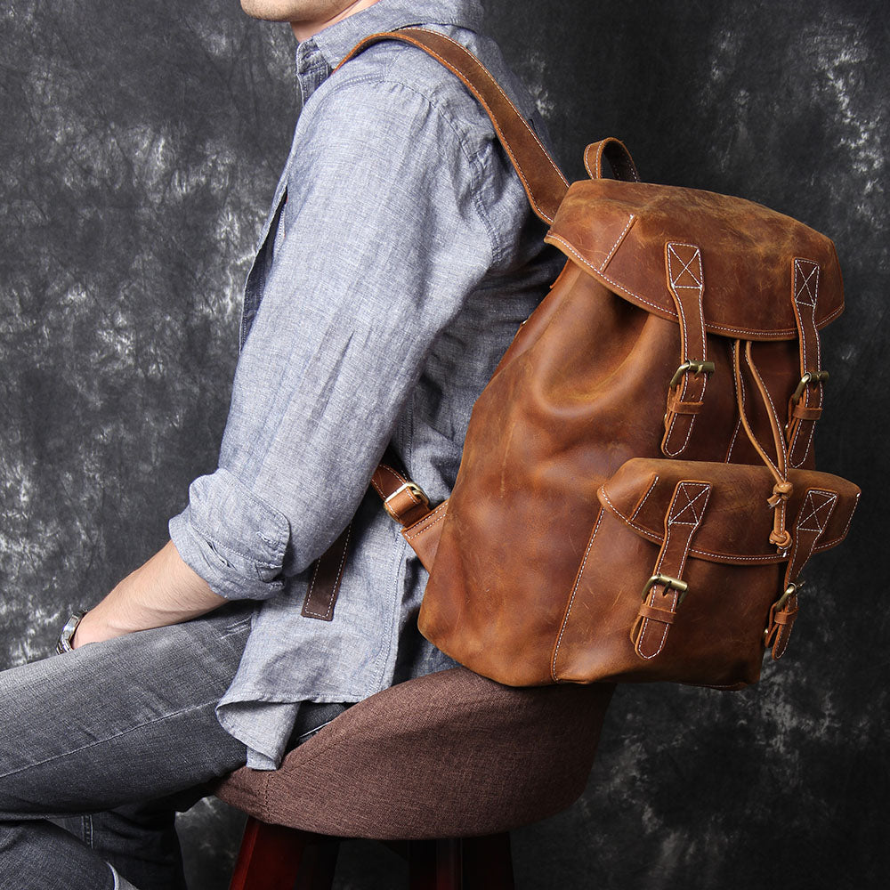 Jeffrey - Sac à dos en cuir classique et durable