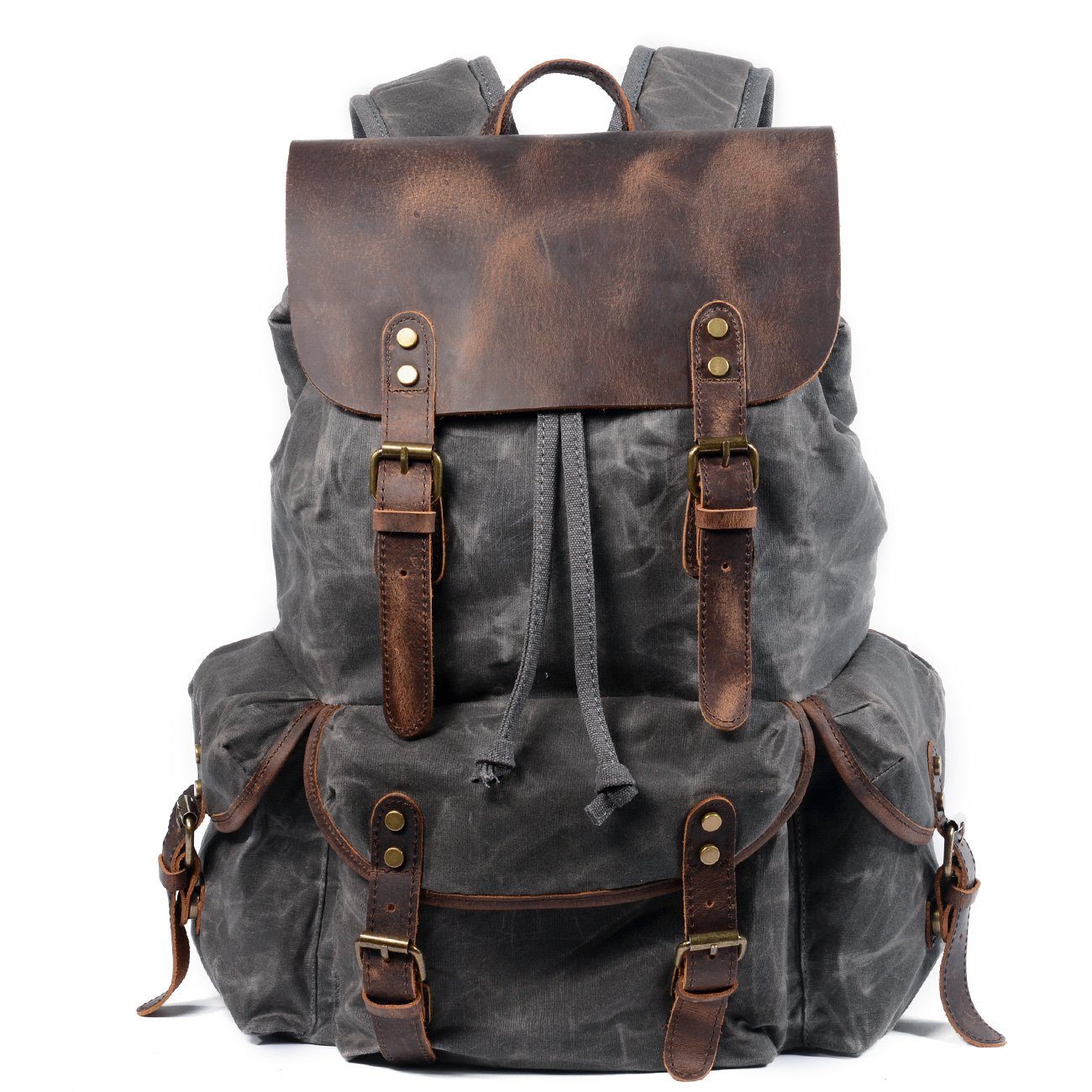 James - Sac à dos en toile et cuir vintage