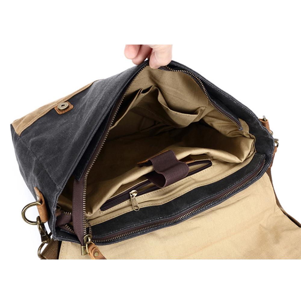 Jack - Sac Messager en Toile Cirée Résistante à l'Eau