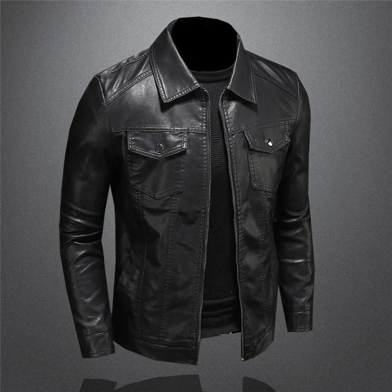 Colt™ | Blouson en cuir au style motard raffiné pour hommes