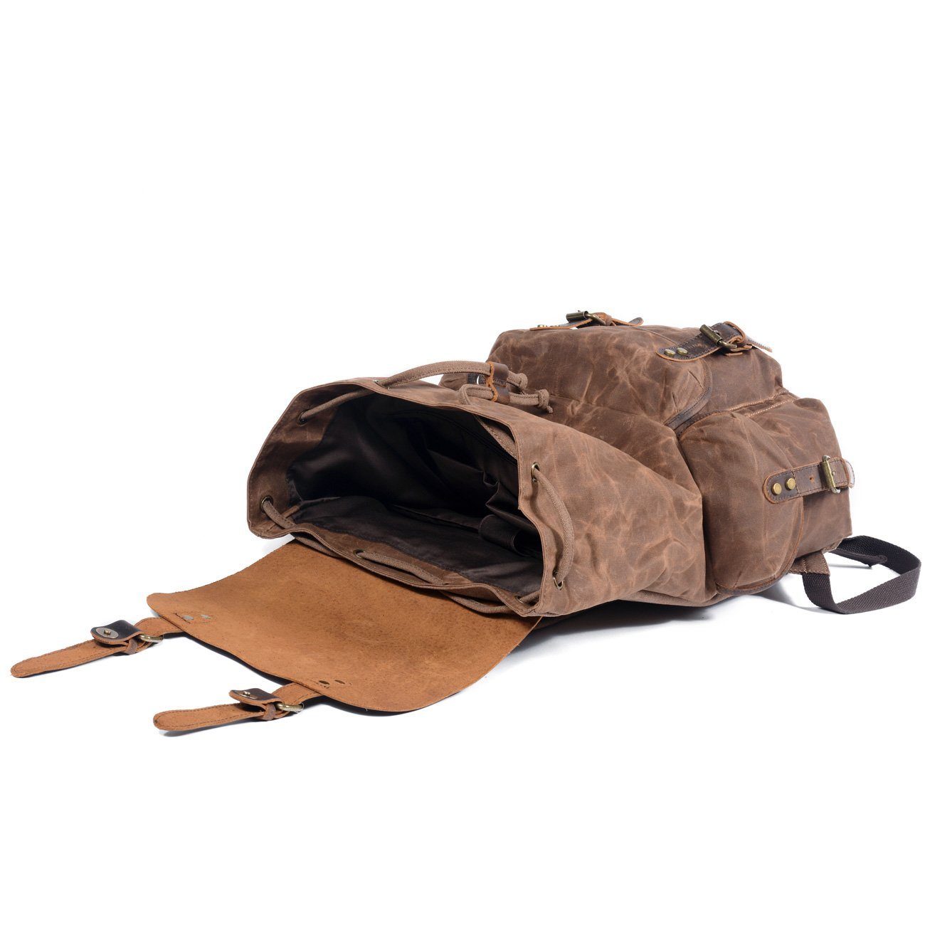 James - Sac à dos en toile et cuir vintage