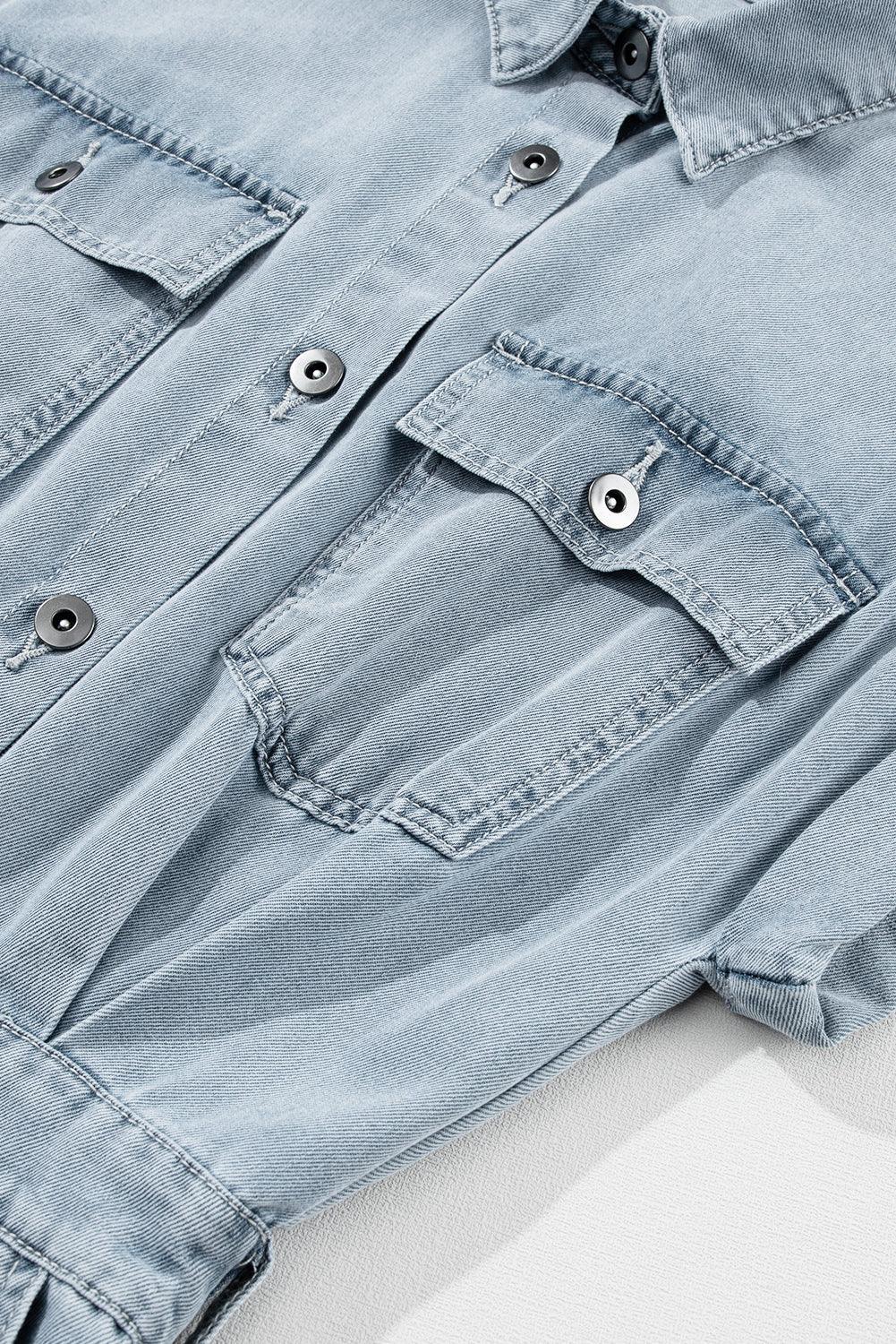 Caroline® | Robe en Jean Élégante avec Manches Courtes Chauve-Souris