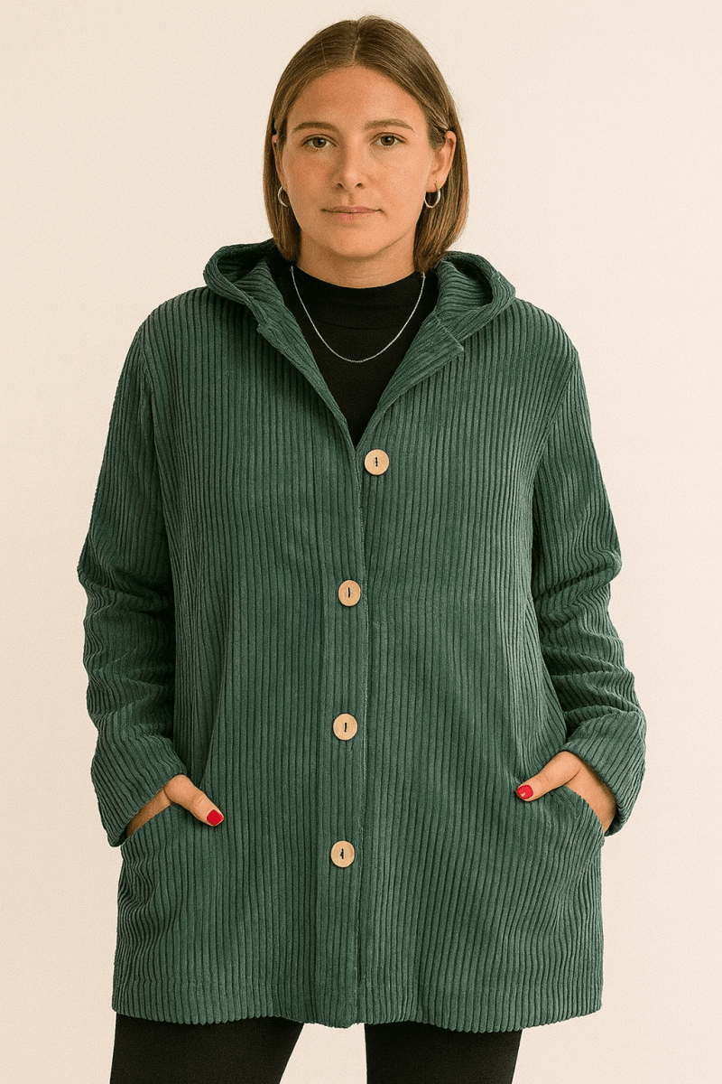 INDIE - Veste à Capuche en Velours Côtelé