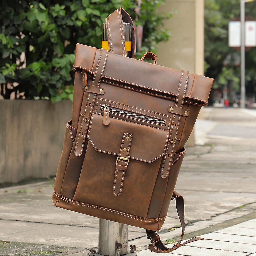 Larry - Sac à Dos en Cuir Rétro pour Hommes