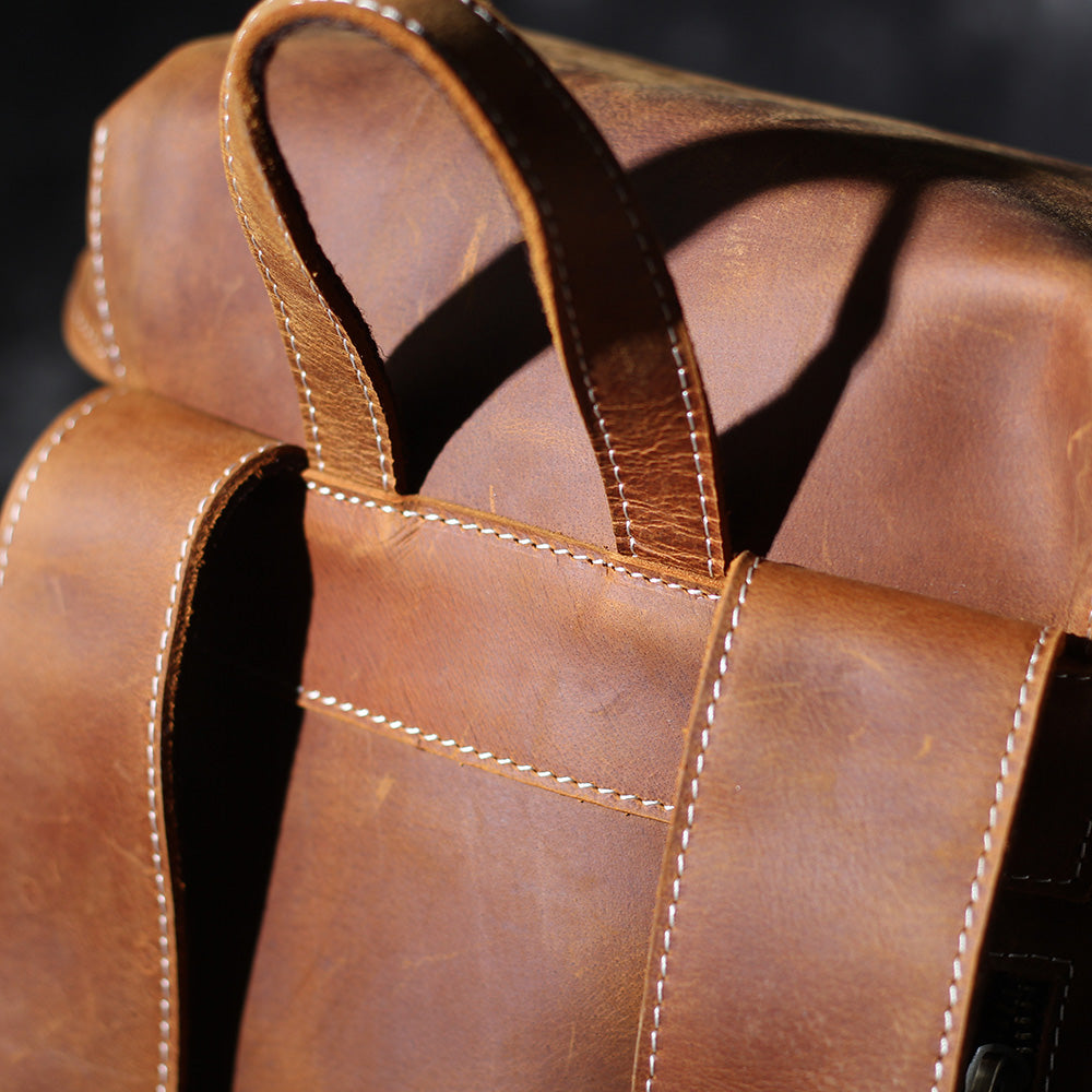 Jeffrey - Sac à dos en cuir classique et durable