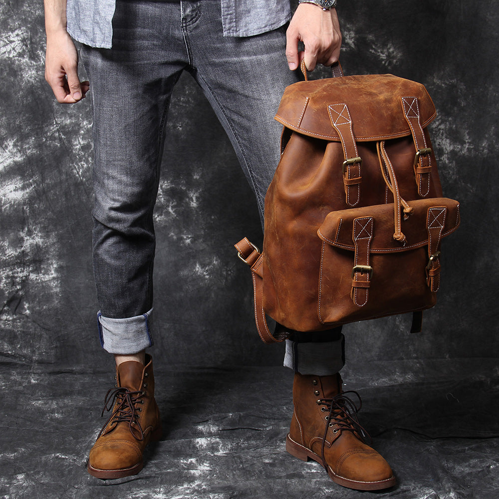 Jeffrey - Sac à dos en cuir classique et durable