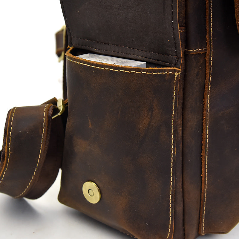 Nathan - Sac à dos en cuir résistant à l'eau