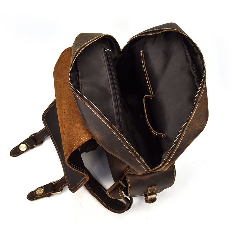 Nathan - Sac à dos en cuir résistant à l'eau