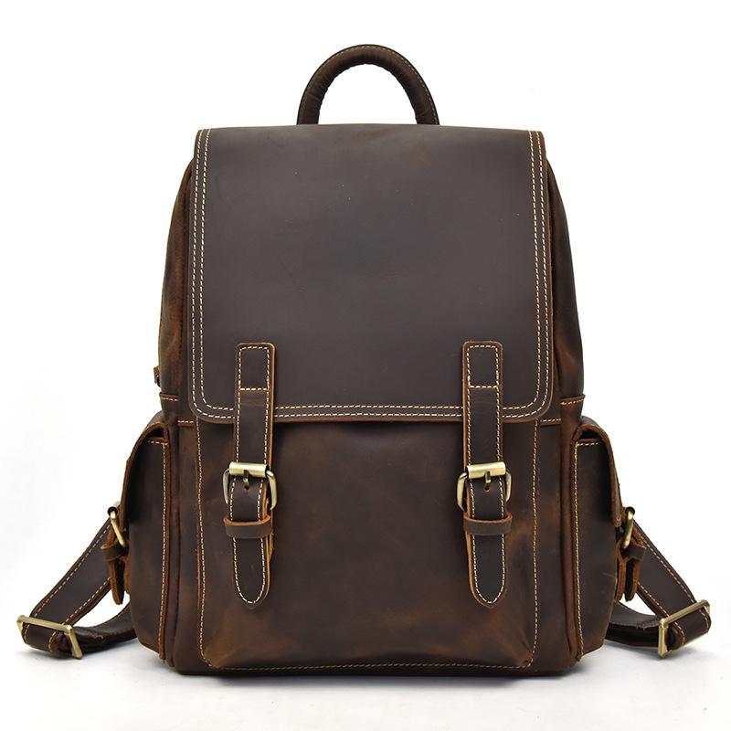 Nathan - Sac à dos en cuir résistant à l'eau