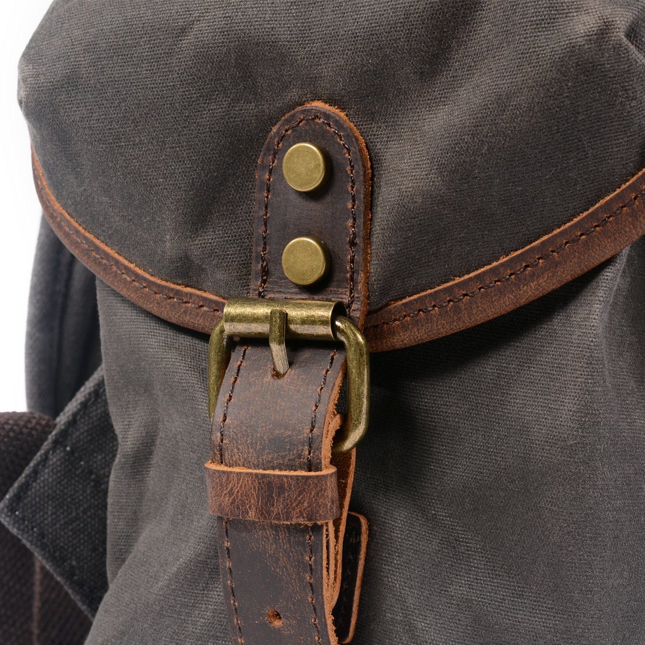 James - Sac à dos en toile et cuir vintage