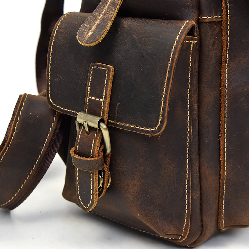 Nathan - Sac à dos en cuir résistant à l'eau