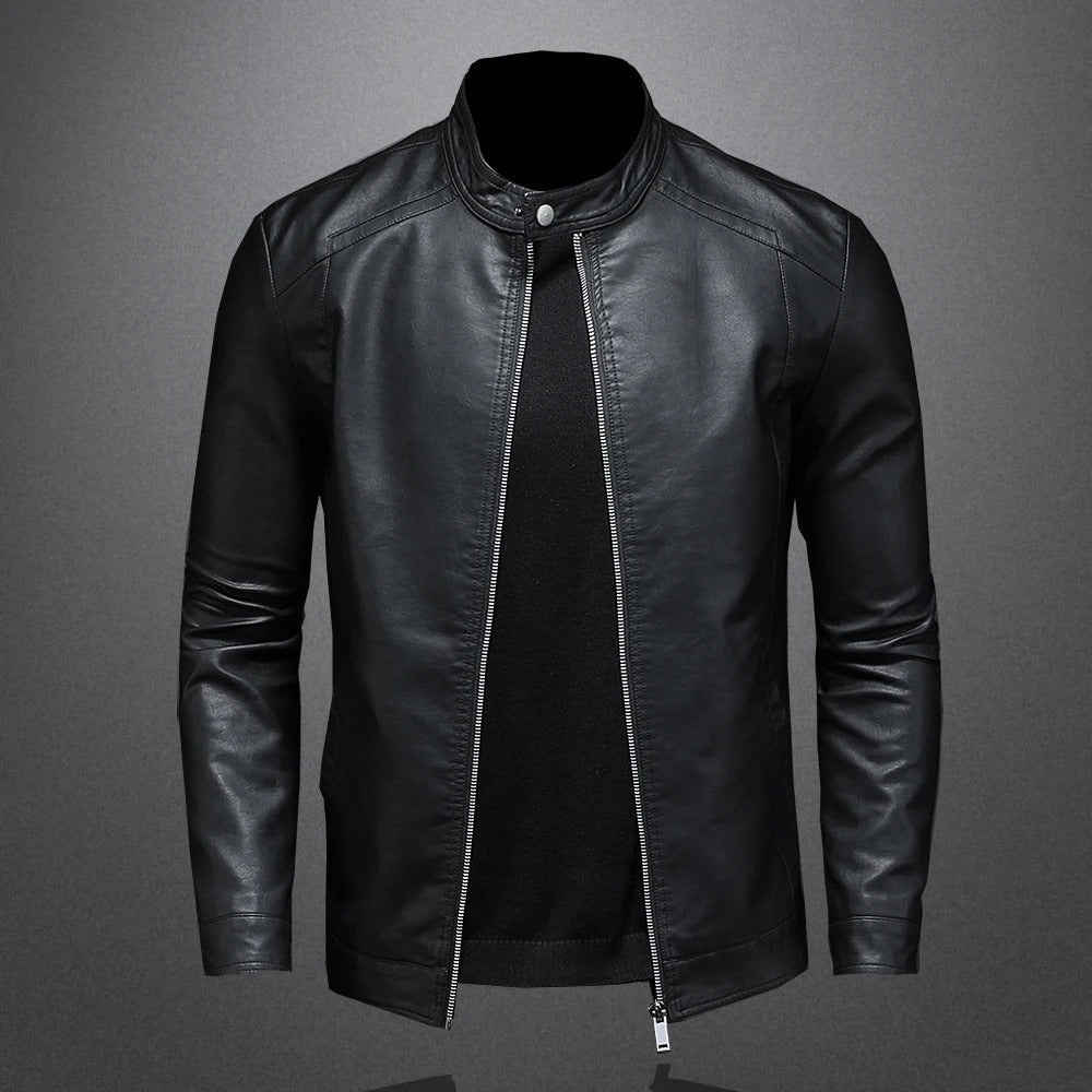 Clément | Veste Motard en Similicuir Noir pour Homme