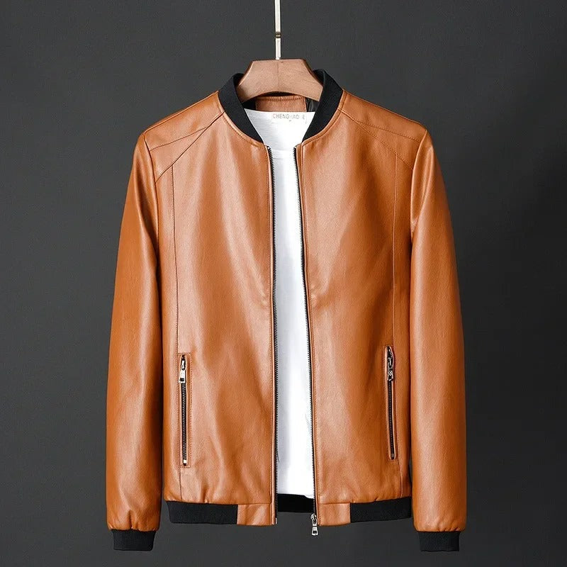 Léo | Blouson Bomber en Similicuir Noir pour Homme