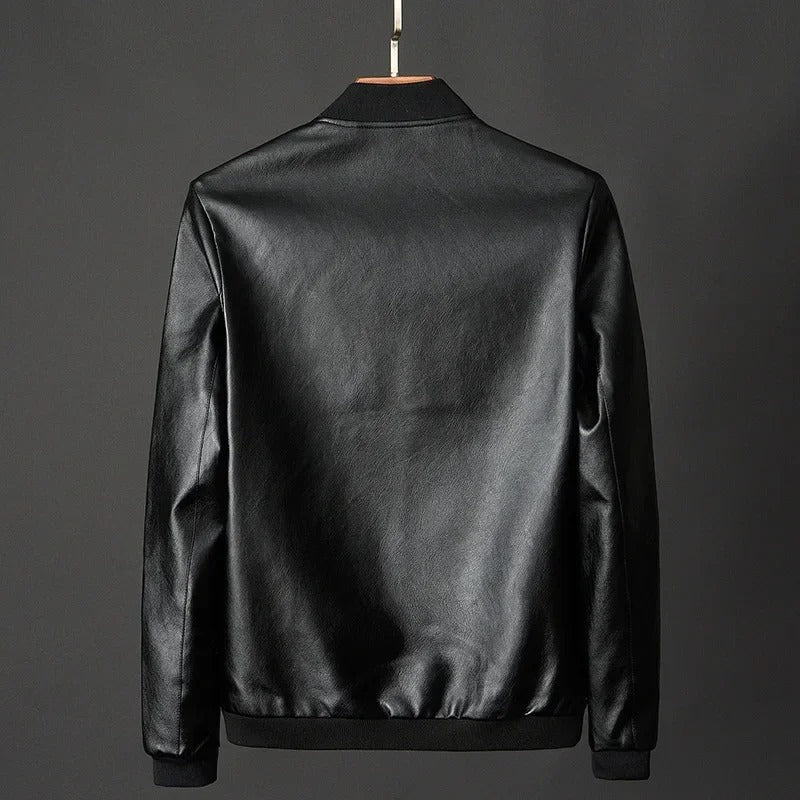Léo | Blouson Bomber en Similicuir Noir pour Homme