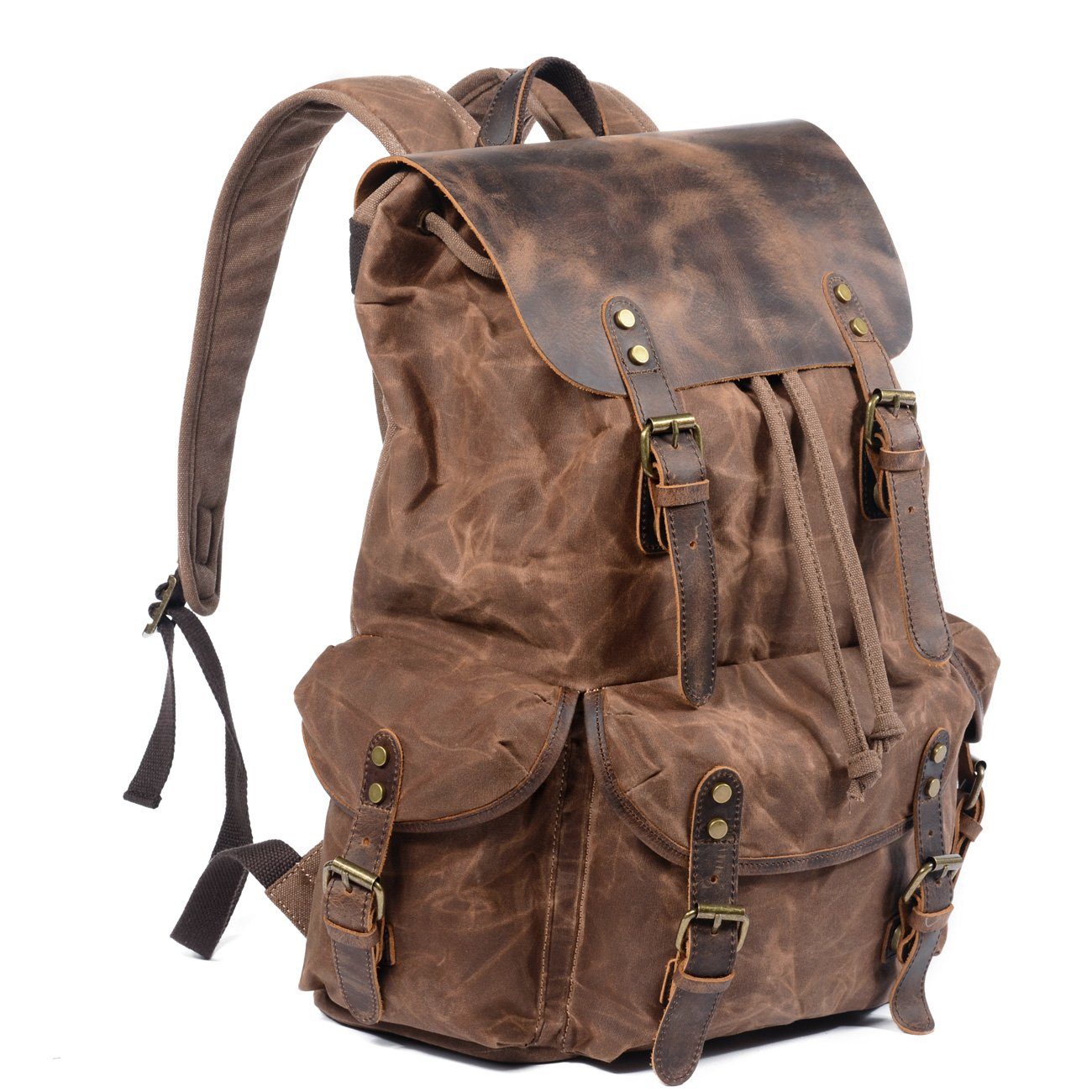 James - Sac à dos en toile et cuir vintage