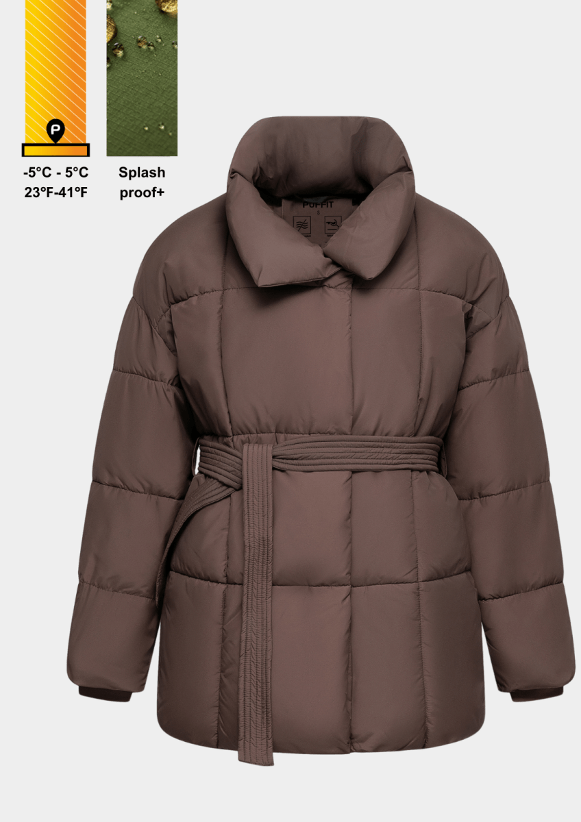 NOVA | Mi-Longue Puffer Jacket avec Ceinture