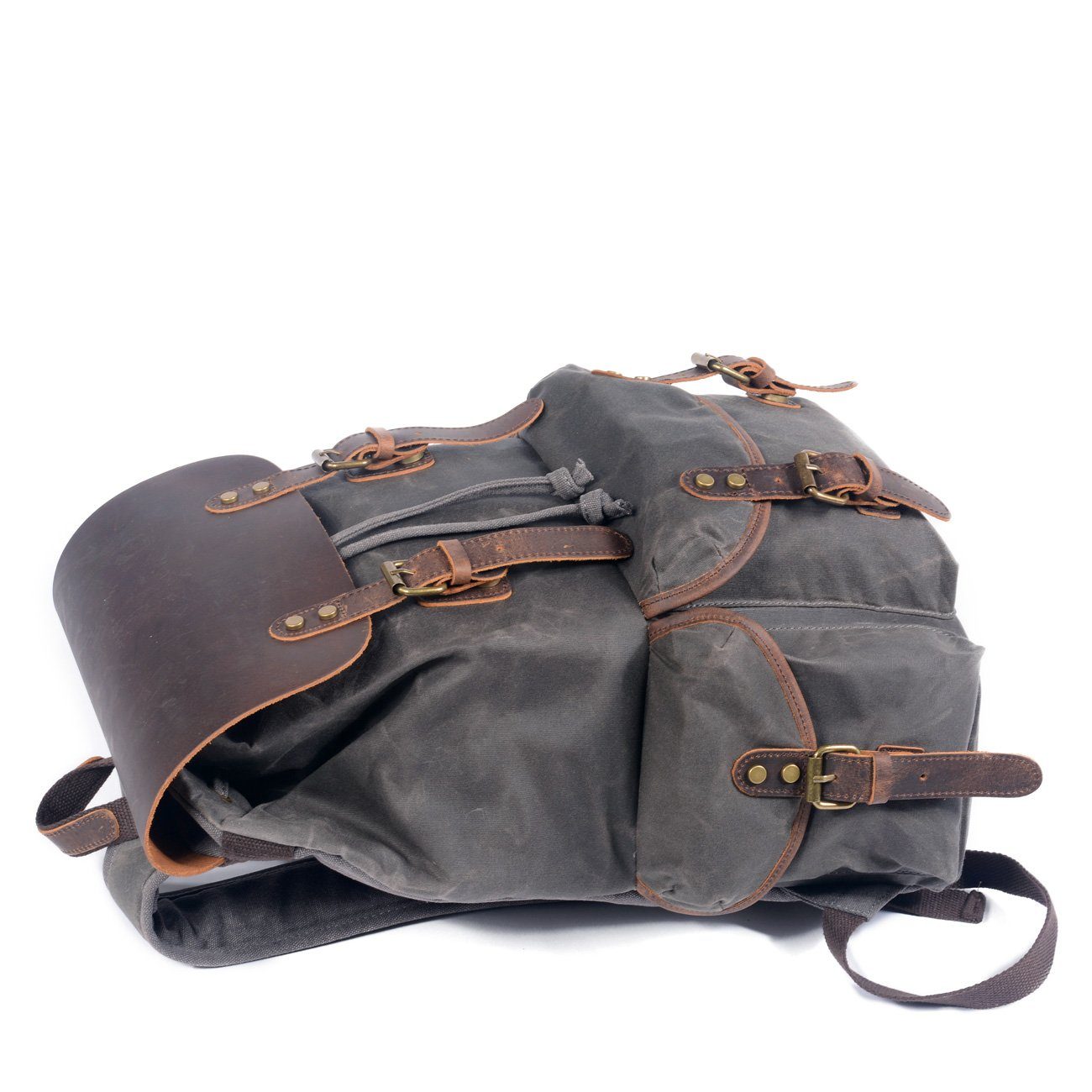 James - Sac à dos en toile et cuir vintage