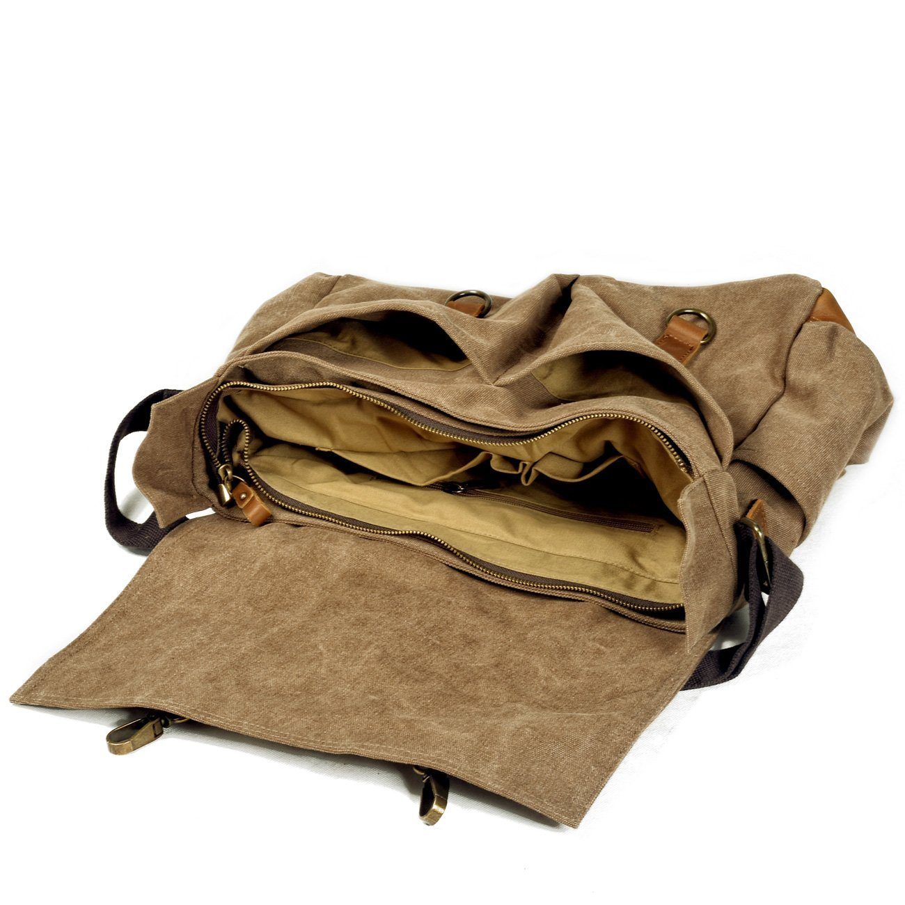 Scott - Sac bandoulière en toile cirée et cuir pour hommes