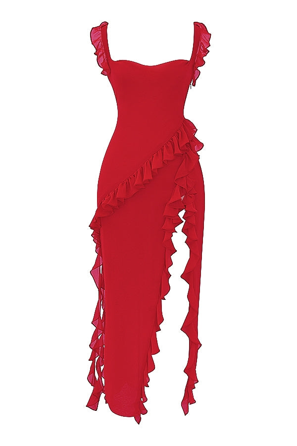Dalia | Robe longue avec volants