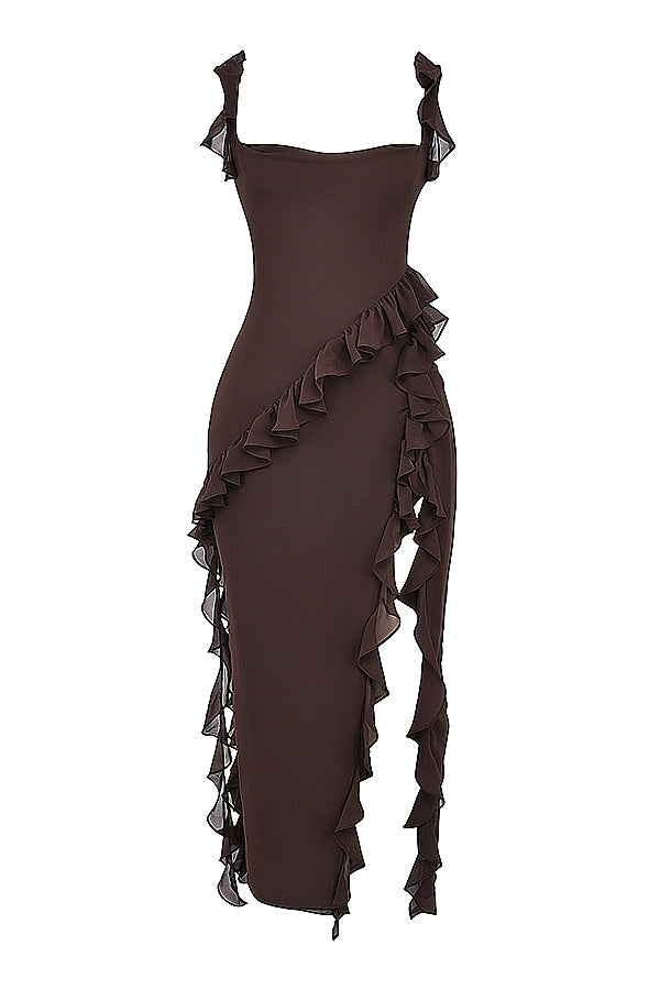 Dalia | Robe longue avec volants