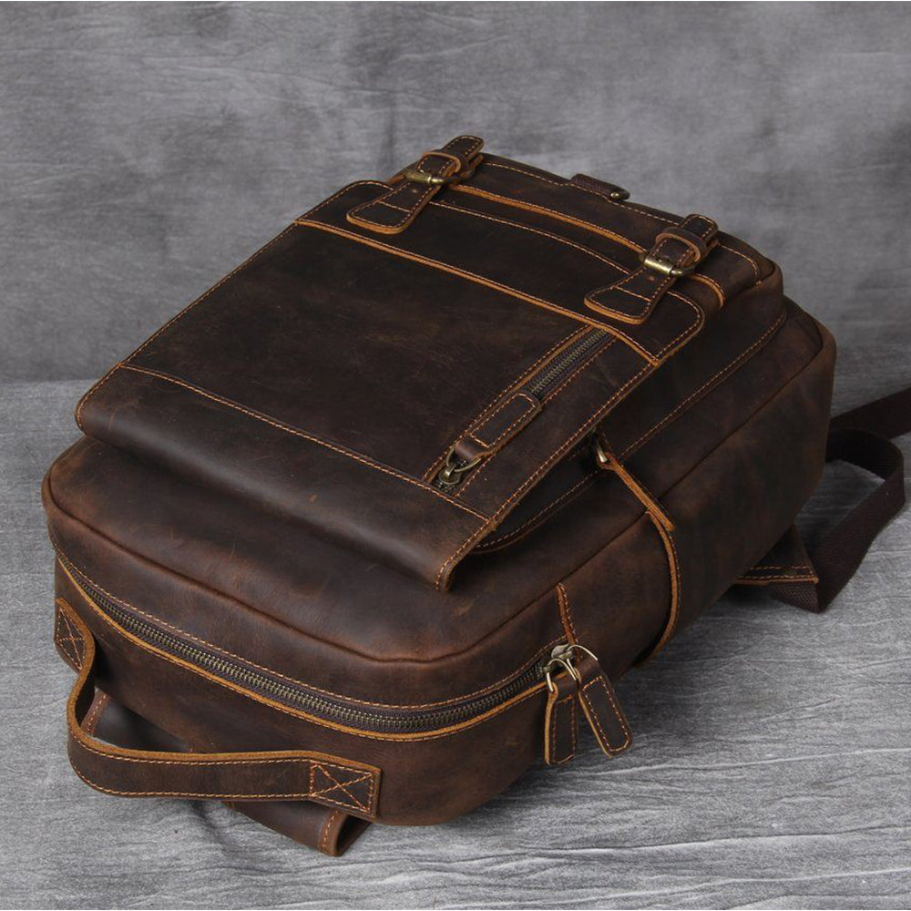 Jason - Sac à dos en cuir tan premium