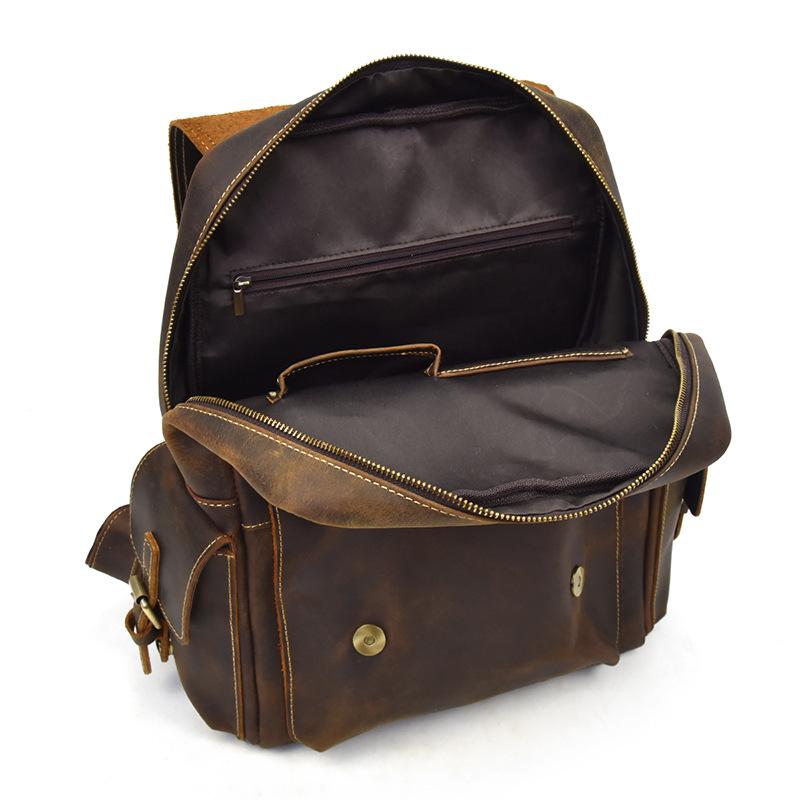 Nathan - Sac à dos en cuir résistant à l'eau