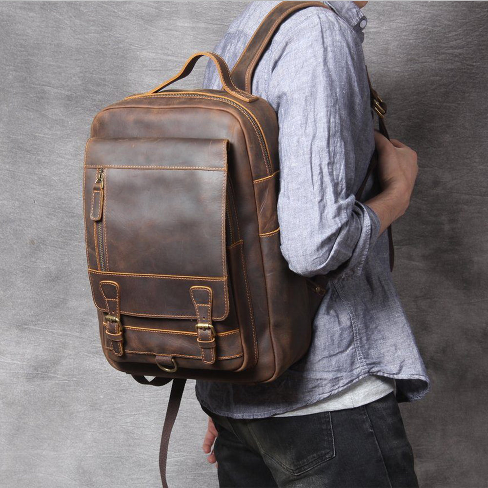 Jason - Sac à dos en cuir tan premium