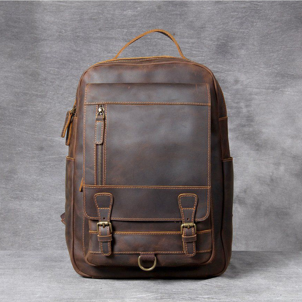 Jason - Sac à dos en cuir tan premium