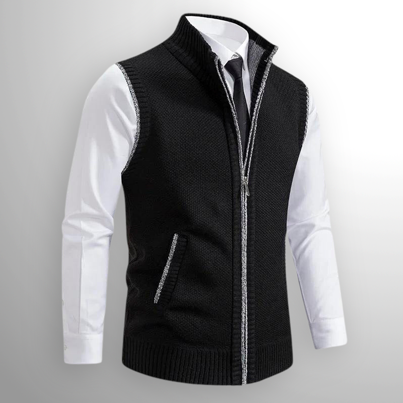 Harrison gilet | Gilet en Laine à Zip Complet