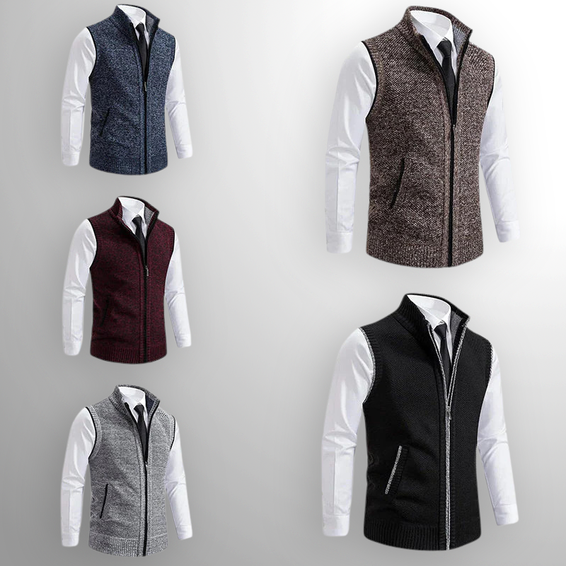 Harrison gilet | Gilet en Laine à Zip Complet