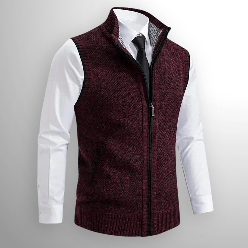 Harrison gilet | Gilet en Laine à Zip Complet